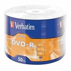 Verbatim dvd-r 4.7gb 16x 120dk 50li paket fiyat