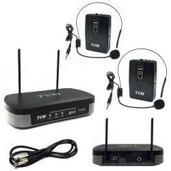 Vhf kablosuz mikrofon 2 headset tvm fv-502