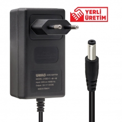 Weko 12 volt - 1.5 amper 5.5*2.5 uçlu yerli üretim plastik kasa priz tipi adaptör