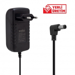 Weko 25.2 volt - 1 amper 5.5*2.5 uçlu yerli üretim priz tipi adaptör
