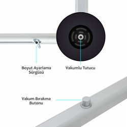 Weko 32- 80 vakumlu alüminyum panel taşiyicisi (ekran panel vantuz)