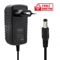 Weko 7.5 volt - 1 amper 5.5*2.5 uçlu kirmizi yeşil ledli yerli üretim priz tipi adaptör