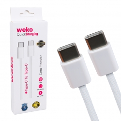 Weko wk-26525 beyaz iphone 15 type-c to type c şarj kablosu