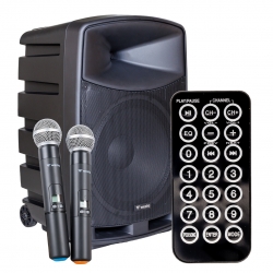 Westa wap-12505 300 watt 12 2 yollu 2 el telsiz mikrofonlu bluetooth özellikli şarjli aktif kabin hoparlör