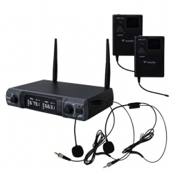 Westa WM-202T 1 Alıcı + 2 Yaka (Lavalier) Kablosuz Uhf Mikrofon Seti
