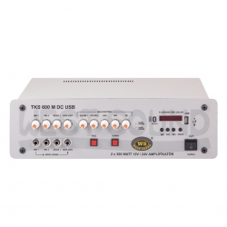 Westsound tks 600 m 4 kanalli 2x300w usb dc 12v/24v trafosuz anfi