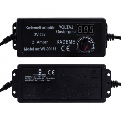 Winlight wl-00111 3 volt - 24 volt - 2 amper 5.5*2.5 uçlu digital ekranli ayarli kademeli adaptör