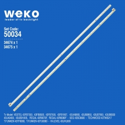 Wkset-5034 34674x1 34675x1 17elb43ulr3 7020pkg 2 adet led bar (58led)