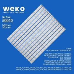 Wkset-5040 34723X6 34724X6 Arcelik_49_Athena_6X6+6X6_2121C_6S1P_Nh 12 Adet Led Bar(Çıkma Orjinal)