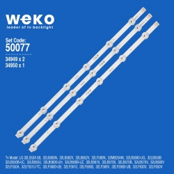 Wkset-5077 34949x2 34950x1 lg innotek drt 3.0 32 3 adet led bar