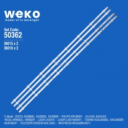 Wkset-5362 36015x2 36016x2 17dlb43ver3 4 adet led bar (8+9lens)