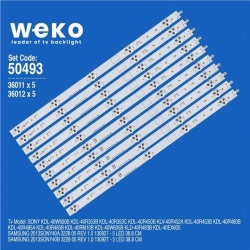 Wkset-5493 36011X5 36012X5 Samsung 2013Sony40 10 Adet Led Bar (38,8Cm)