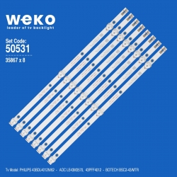 Wkset-5531 35867x8 k430wdc1 a1 - 4708-k43wdc-a1113n11 8 adet led bar