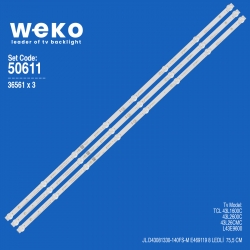 Wkset-5611 36561x3 jl.d43081330-140fs-m 3 adet led bar
