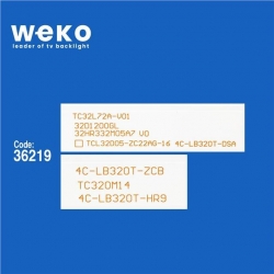 Wkset-5629 36219X2 Tcl32d05-Zc22ag-11 303Tc320034  2 Adet Led Bar 6V