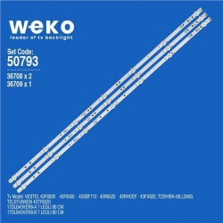 Wkset-5793 36708X2 36709X1 17Dlb43ver8-A/B 3 Adet Led Bar (7+7Lens)