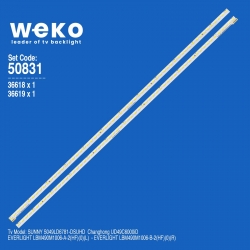 Wkset-5831 36618x1 36619x1 everlight lbm490m1006-a-b 2 adet led bar (60led)