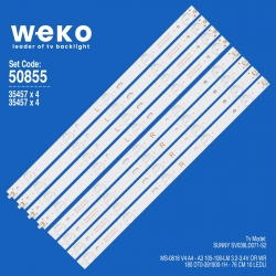 Wkset-5855 35457x4 ms-0818 v4 a4 180 dt0-391900-1h 4 adet led bar (bölünmüş 8 adet)