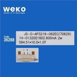 Wkset-5868 36288X2 Zn-32D06A-2 80330 V2.3-Ot 2X6 Dıod 3V 2 Adet Led Bar (3V6led59cm)