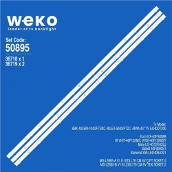 Wkset-5895 36718X1 36719X2 Ms-L2665-A V1 Ms-L2665-B V1 3 Adet Led Bar (Çift Soket)