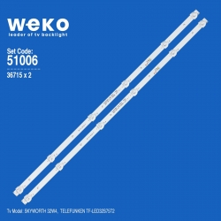 Wkset-6006 36715x2 dled32bk 2x6 0002 32e66 jl.d32061330-296as-m 2 adet led bar (6v6led56cm)