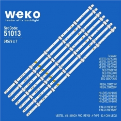 Wkset-6013 34579X7 Vestel_V15_55Inch_Fhd_Rev06 - A-Type 7 Adet Led Bar