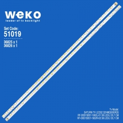 Wkset-6019 36825x1 36826x1 rf-db315b57-1902l/r 2 adet led bar (38led)