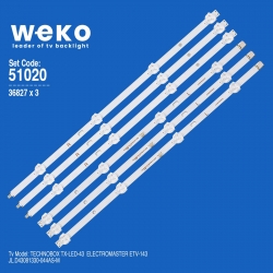 Wkset-6020 36827x3 jl.d43081330-044as-m 3 adet led bar bölünmüş 6 adet led bar