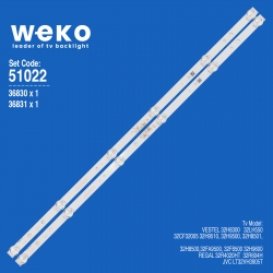 Wkset-6022 36830x1 36831x1 rf-cf32005a/be30-0601a3 jl.d32061330-078e/fs-m 2 adet led bar (3v6led54,9cm)