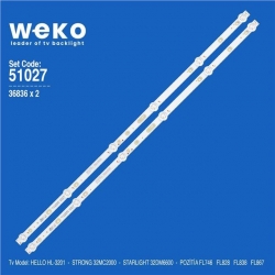 Wkset-6027 36836X2 Sj.Cx.D3200601-3030Ts-M 2 Adet Led Bar (6V6led57,4Cm)