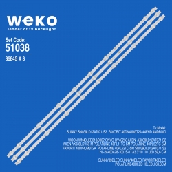 Wkset-6038 36845x3 hl-2a400a28-1001s-01 a3 3*10 3 adet led bar