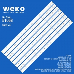 Wkset-6058 36057x8 2013arc40-3228-zcc606 8 adet led bar (alüminyum tabanli)