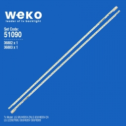 Wkset-6090 36882x1 36883x1 v500dk1-ks2-tl/rem02 2 adet led bar (56led)