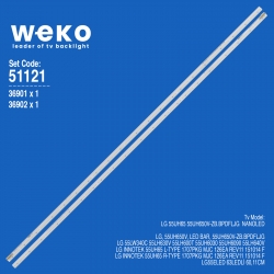 Wkset-6121 36901x1 36902x1 lg innotek 55uh65 l/r-type 1707pkg mjc 126ea rev11 2 adet led bar (63led)