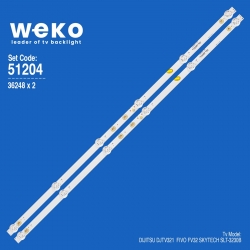 Wkset-6204 36248x2 sj.cx.d3200601-3030hs-m  2 adet led bar (6v6led57,2cm)