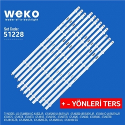 Wkset-6228 35729X3 35751X3 35752X3 35753X3 Led 47La620s + Ve - Yönleri Ters  12 Adet Led Bar