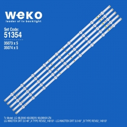 Wkset-6354 35073x5 35074x5 lg innotek drt 3.0 49 a/b type birleştirilmiş led kodu 102,5 cm  5 adet led bar