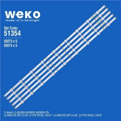 Wkset-6354 35073X5 35074X5 Lg Innotek Drt 3.0 49 A/B Type Birleştirilmiş Led Kodu 102,5 Cm  5 Adet Led Bar