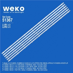 Wkset-6367 35729X3 51X3 52X3 53X347 Row2.1 Rev 0.7 1 94 Cm Birleştirilmiş Led Kodu 6 Adet Led Bar