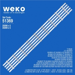 Wkset-6369 35098X5 35099X5  Lg Innotek Drt 3.0 50 A/B Type 103,4 Cm Birleştirilmiş Led Kodu 5 Adet Led Bar