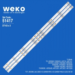 Wkset-6417 37143x3 tot_40d2900_3x8_3030c 4c-lb4008-hr01j  3 adet led bar