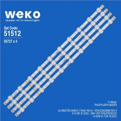 Wkset-6512 35727X4  Lg Innotek 50Inch_Funai_Rev.A 4 Adet Led Bar