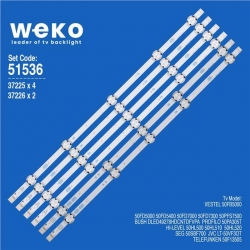 Wkset-6536 37225X4 37226X2 Vestel 500Drt Vnb A/B-Type Rev08/09  6 Adet Led Bar (5Lens)