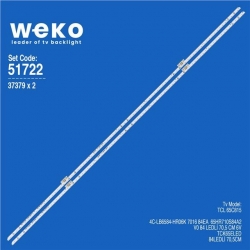 Wkset-6722 37379X2 4C-Lb6584-Hr06k 7016 84Ea  2 Adet Led Bar  (Mavi Işık Çift Soket) (84Led)
