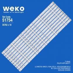 Wkset-6754 35792x10 lg innotek 49inch_funai_rev.a - vdvled0gs068 rev.a 10 adet led bar