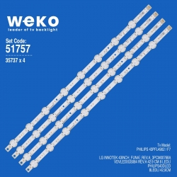 Wkset-6757 35737x4 lg innotek 43inch_funai_rev.a_3pcm00768a  4 adet led bar
