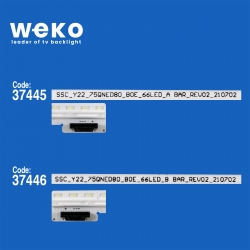 Wkset-6785 37445x2 37446x2 ssc_y22_75qned80_boe_66led_a/b  4 adet led bar (66led) blue