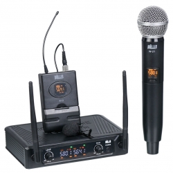Wöller w-216ey uhf 16 kanal ikili -el + yaka kablosuz mikrofon sistemi