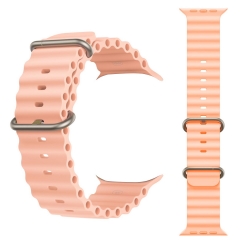 Yeni nesil apple uyumlu akilli saat kordonu silikon 42/49mm pembe
