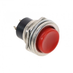 Yuvarlak 16mm kirmizi / siyah metal buton (ds-212)(ic-180)